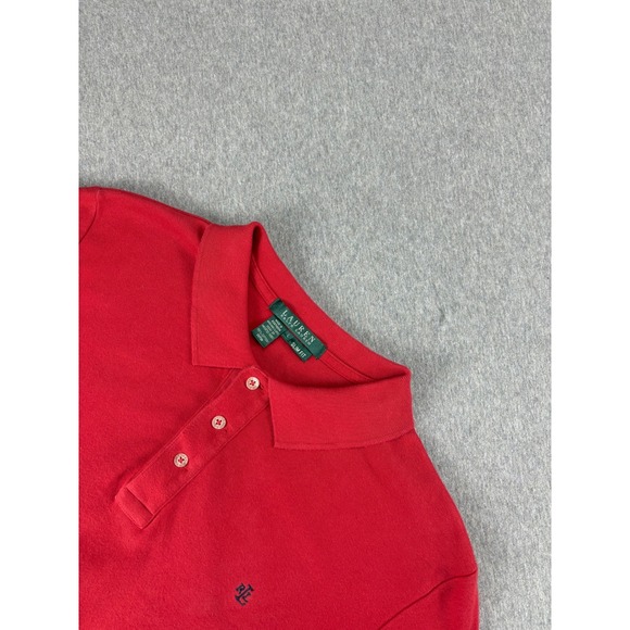 LAUREN Ralph Lauren Polo Shirt Mens L Custom Red Slim Fit Short Sleeve Preppy - Picture 1 of 12